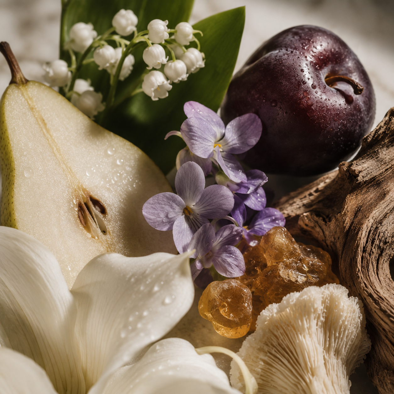 Violette Ambrée — pear, plum, lily of the valley, violet, amber, warm woods